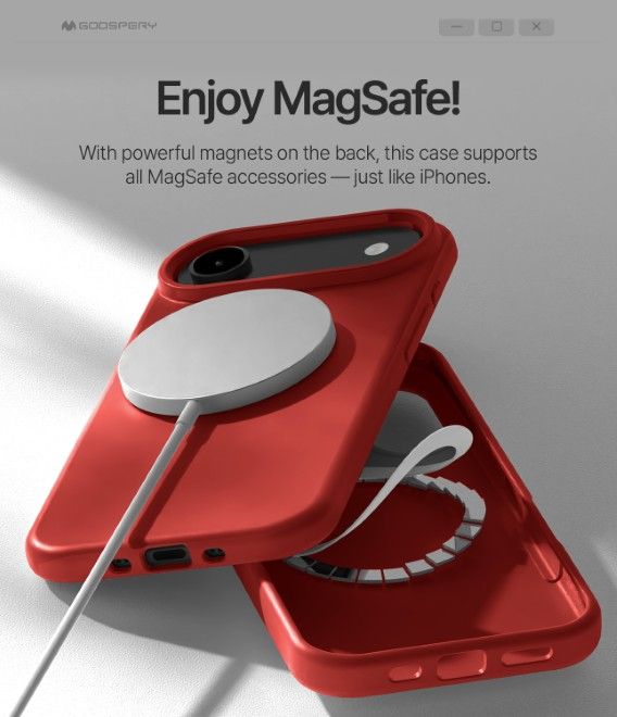 Goospery - iPhone Air case - Pure MagSafe Silicone Case Series - red