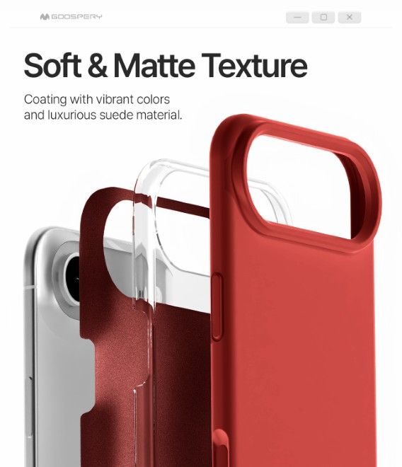 Goospery - iPhone Air case - Pure MagSafe Silicone Case Series - red