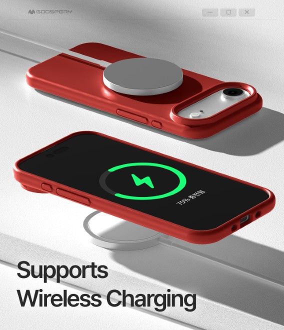 Goospery - iPhone Air case - Pure MagSafe Silicone Case Series - red