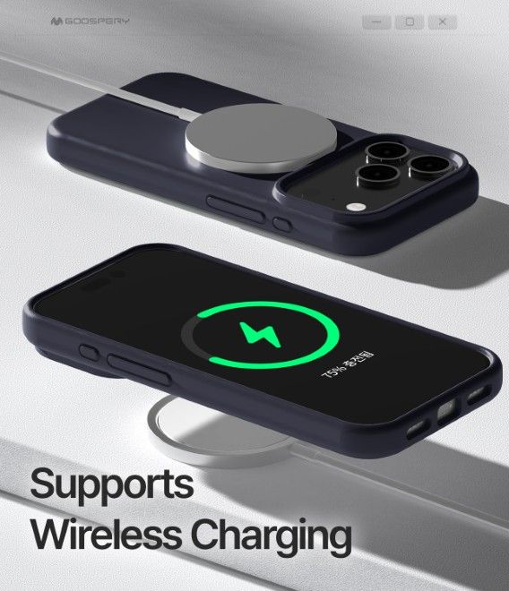 Goospery - iPhone 17 Pro Hülle - Pure MagSafe Silicone Case Series - navy