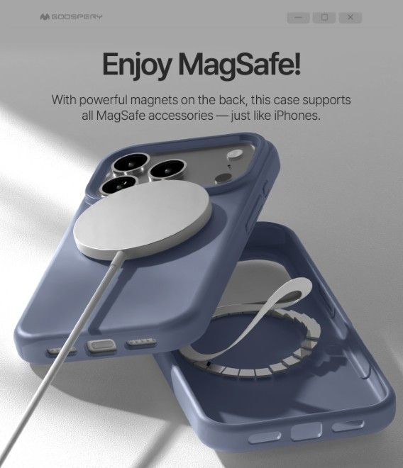 Goospery - iPhone 17 Pro Hülle - Pure MagSafe Silicone Case Series - lavendel