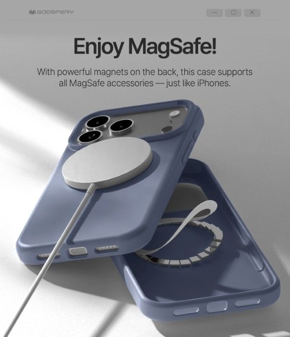Goospery - iPhone 17 Pro Max Hülle - Pure MagSafe Silicone Case Series - lavendel