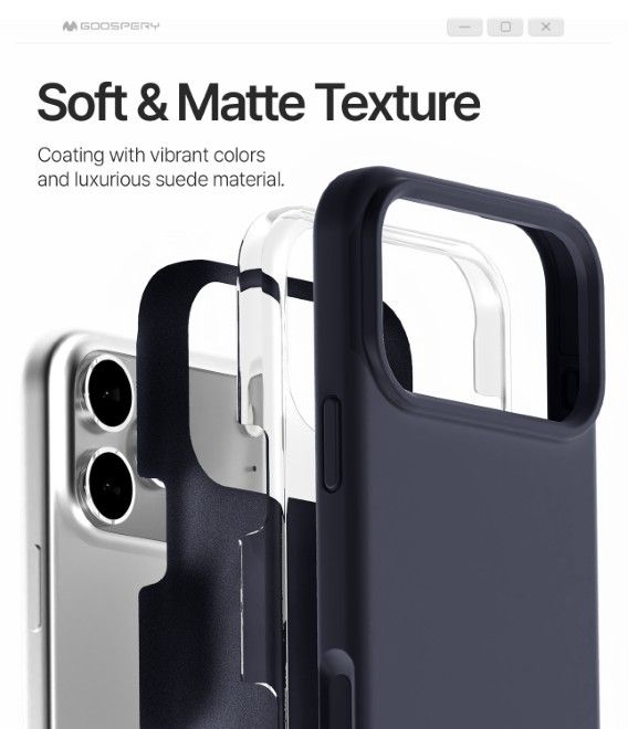 Goospery - iPhone 17 Pro Max Hülle - Pure MagSafe Silicone Case Series - navy