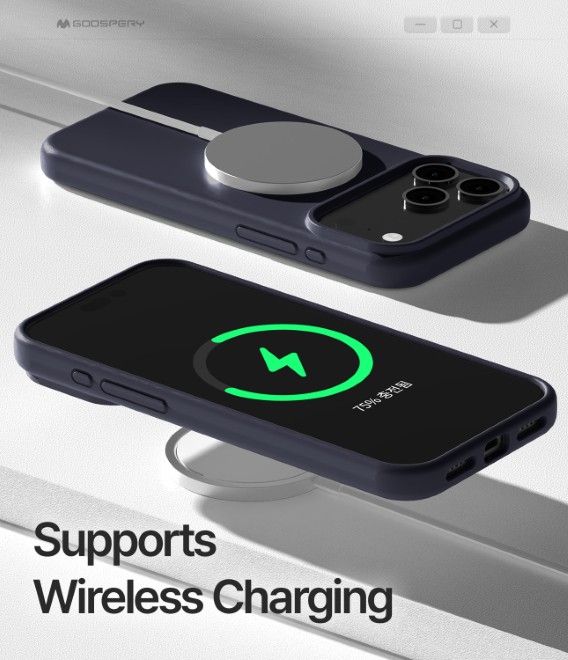 Goospery - iPhone 17 Pro Max Hülle - Pure MagSafe Silicone Case Series - navy