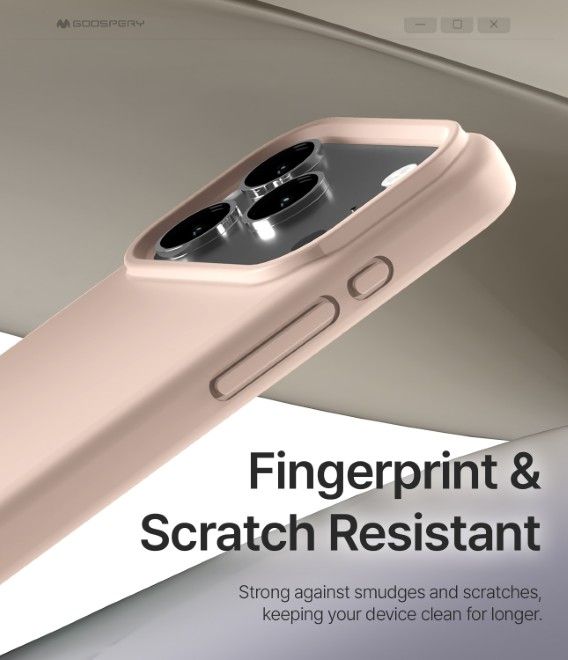 Goospery - iPhone 17 Pro Max Hülle - Pure MagSafe Silicone Case Series - pink sand