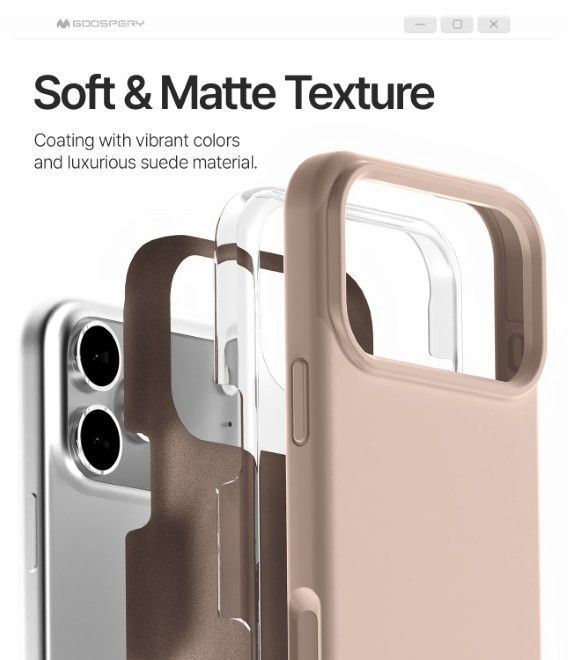 Goospery - iPhone 17 Pro Max Hülle - Pure MagSafe Silicone Case Series - pink sand