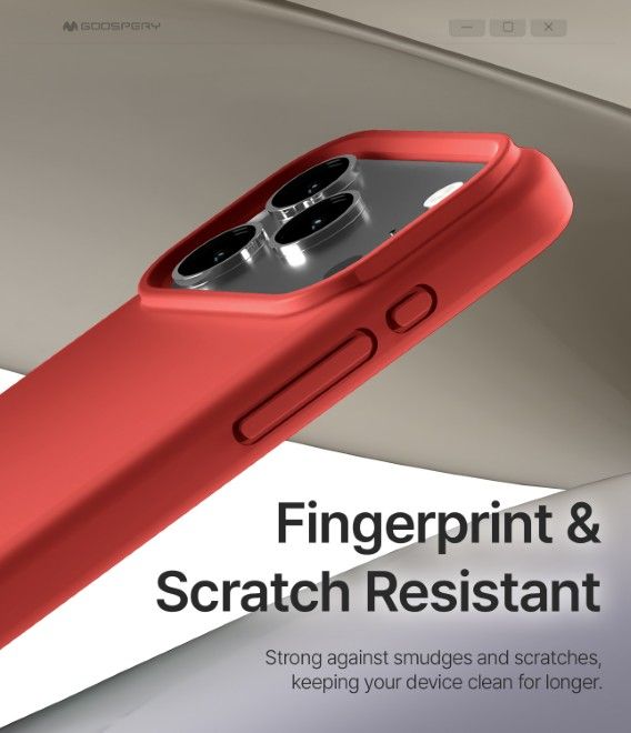 Goospery - iPhone 17 Pro Max Hülle - Pure MagSafe Silicone Case Series - rot