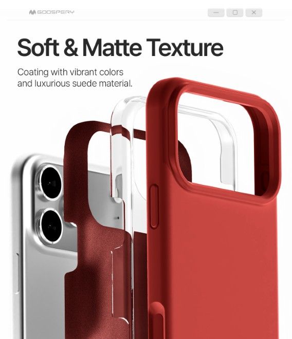 Goospery - iPhone 17 Pro Max Hülle - Pure MagSafe Silicone Case Series - rot