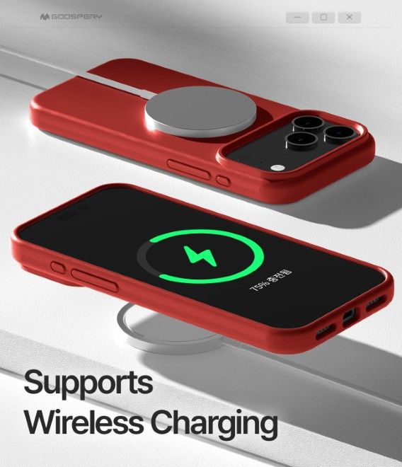 Goospery - iPhone 17 Pro Max Hülle - Pure MagSafe Silicone Case Series - rot