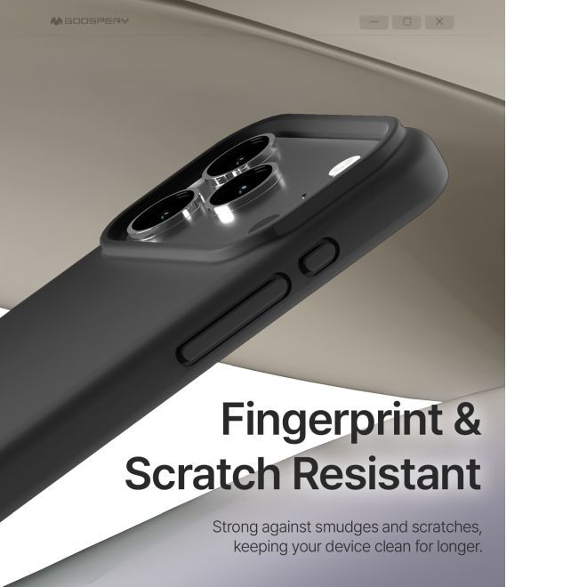 Goospery - iPhone 17 Pro Hülle - Pure MagSafe Silicone Case Series - schwarz