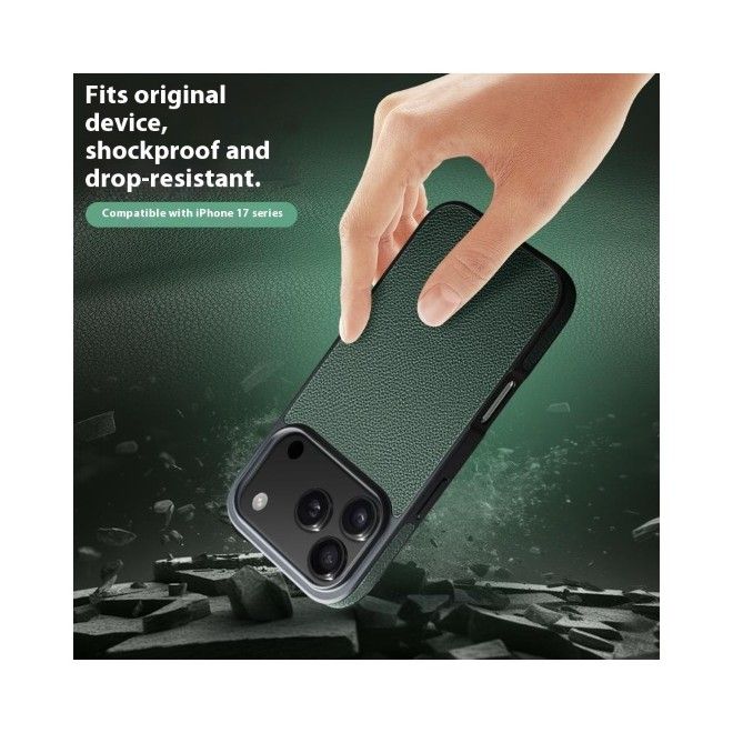 Qialino - Étui en cuir véritable pour iPhone 17 Pro Max - Collection Gentle MagSafe Bookcover - Noir