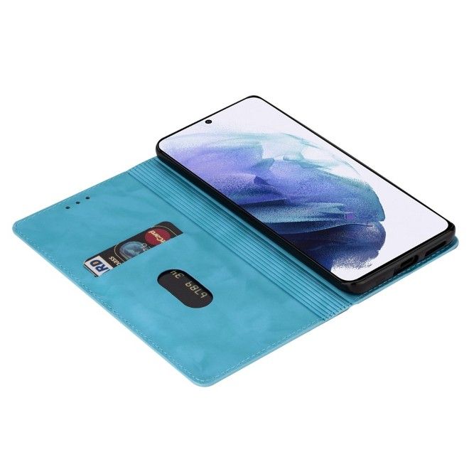 Samsung Galaxy S26 Ultra Hülle - Glitzerndes Leder Bookcover - Glitter Sequins Stand Series - blau