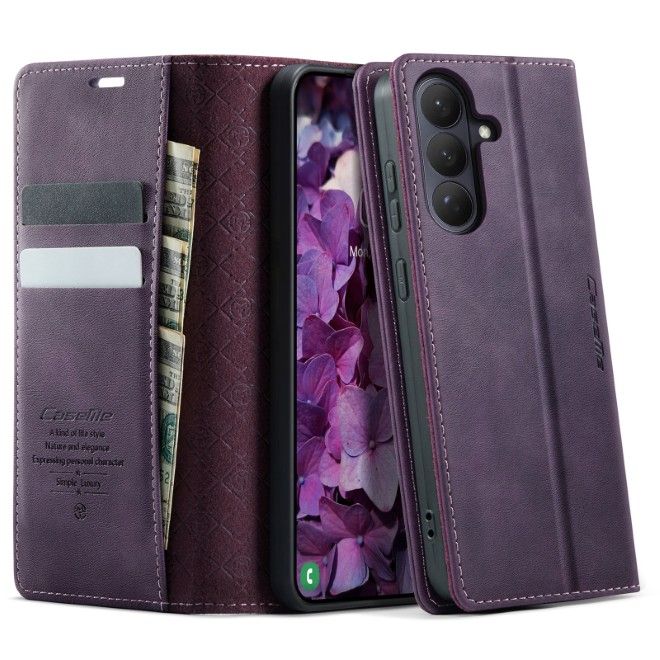 Caseme - Samsung Galaxy S26+ Hülle - Secure Series Bookcover - mit RFID Kartenschutz - purpur