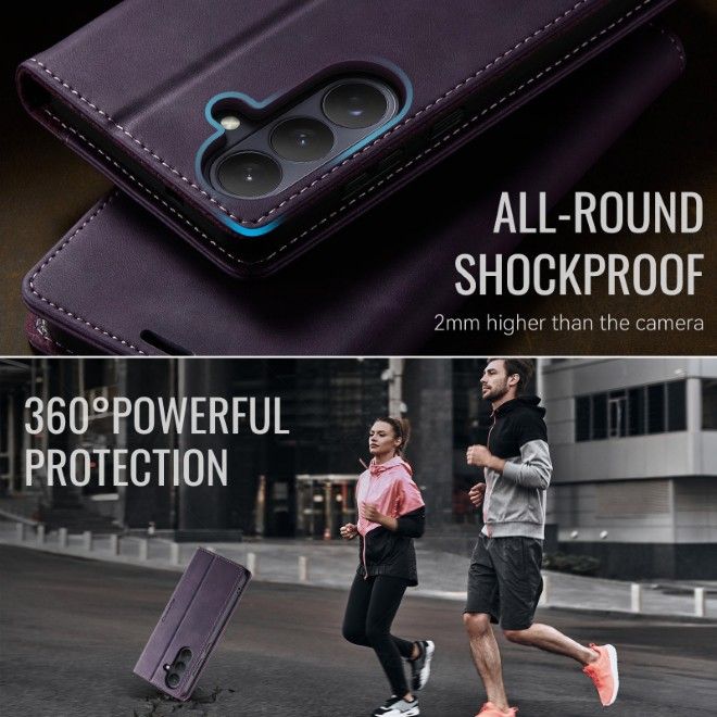 Caseme - Samsung Galaxy S26+ Hülle - Secure Series Bookcover - mit RFID Kartenschutz - purpur