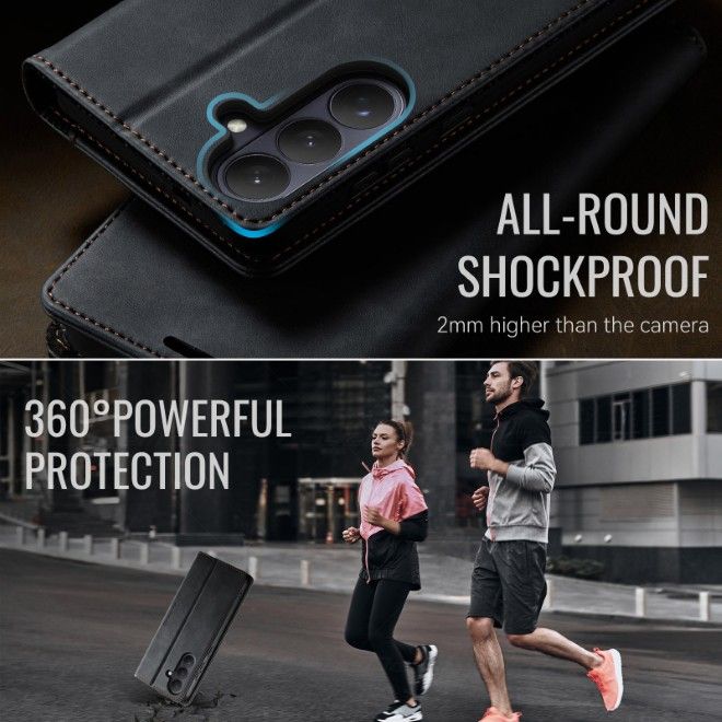 Caseme - Samsung Galaxy S26+ Hülle - Secure Series Bookcover - mit RFID Kartenschutz - schwarz