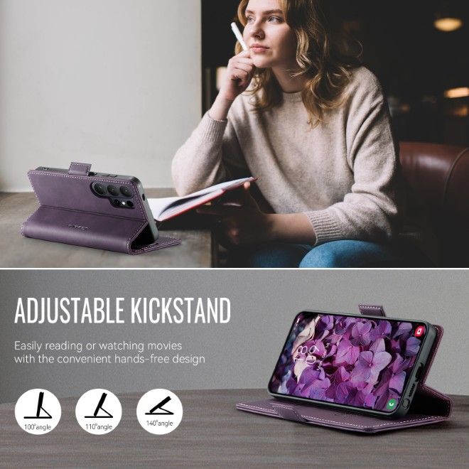 Caseme - Samsung Galaxy S26 Ultra Hülle - Secure Series Bookcover - mit RFID Kartenschutz - purpur