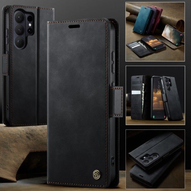 Caseme - Samsung Galaxy S26 Ultra Hülle - Secure Series Bookcover - mit RFID Kartenschutz - schwarz