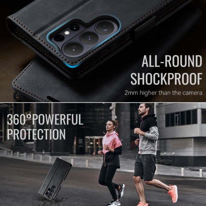 Caseme - Samsung Galaxy S26 Ultra Hülle - Secure Series Bookcover - mit RFID Kartenschutz - schwarz