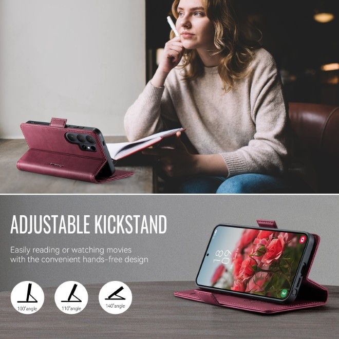 Caseme - Samsung Galaxy S26 Ultra Hülle - Secure Series Bookcover - mit RFID Kartenschutz - rot