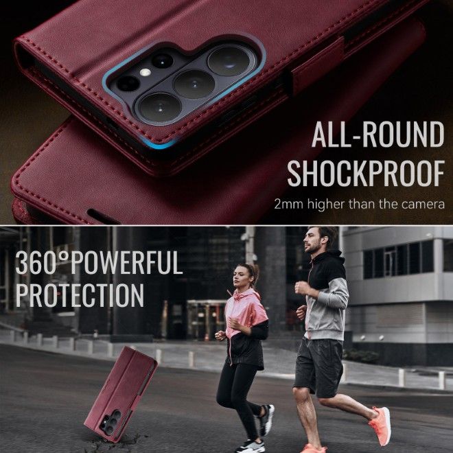 Caseme - Samsung Galaxy S26 Ultra Hülle - Secure Series Bookcover - mit RFID Kartenschutz - rot