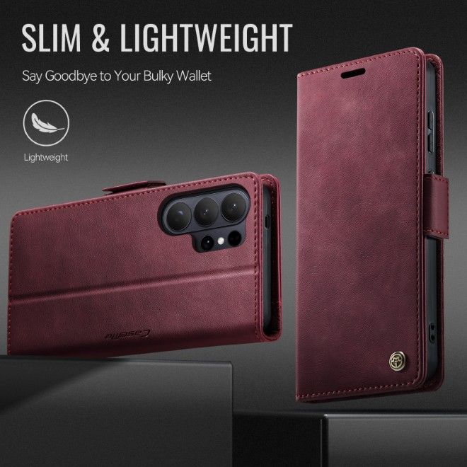 Caseme - Samsung Galaxy S26 Ultra Hülle - Secure Series Bookcover - mit RFID Kartenschutz - rot