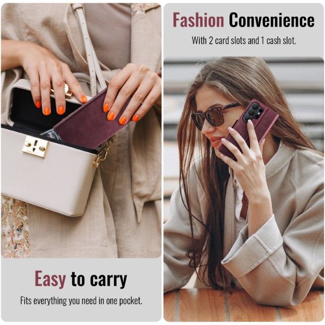 Caseme - Samsung Galaxy S26 Ultra Hülle - Secure Series Bookcover - mit RFID Kartenschutz - rot