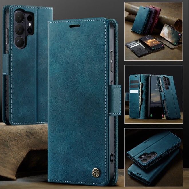 Caseme - Samsung Galaxy S26 Ultra Hülle - Secure Series Bookcover - mit RFID Kartenschutz - grün