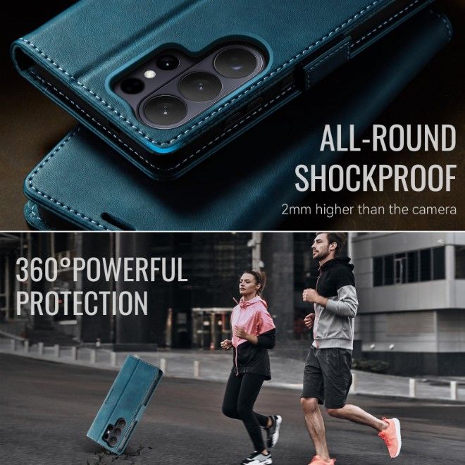 Caseme - Samsung Galaxy S26 Ultra Hülle - Secure Series Bookcover - mit RFID Kartenschutz - grün