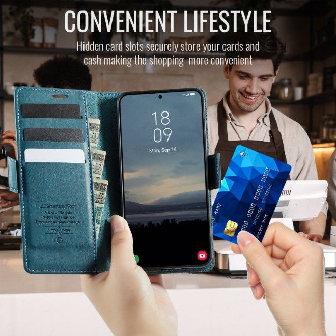 Caseme - Samsung Galaxy S26 Ultra Hülle - Secure Series Bookcover - mit RFID Kartenschutz - grün