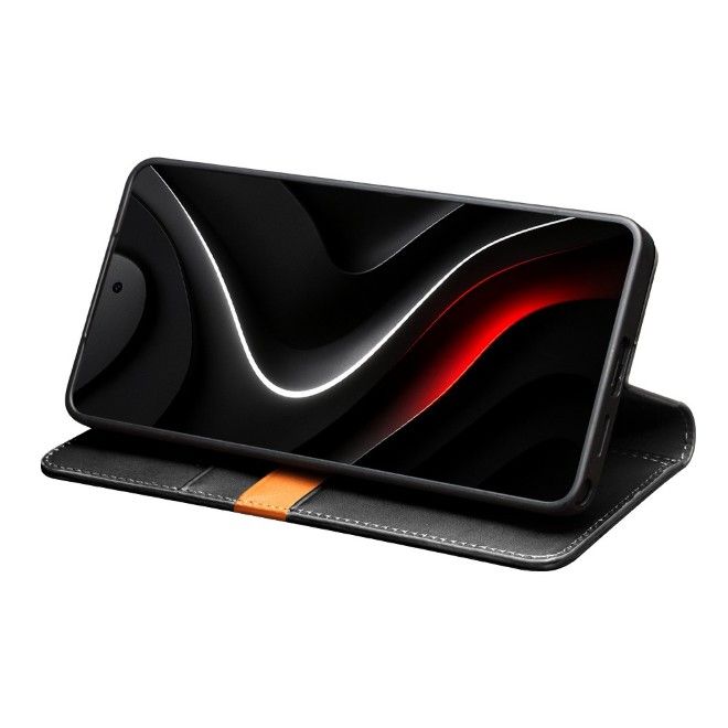 Qialino - Étui en cuir véritable pour Samsung Galaxy S26 Ultra - Collection Moderne - Noir