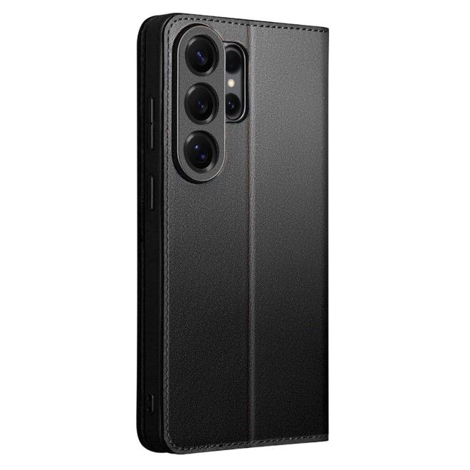 Qialino - Étui en cuir véritable pour Samsung Galaxy S26 Ultra - Collection Moderne - Noir
