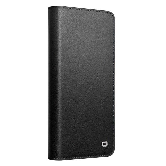 Qialino - Samsung Galaxy S26+ Genuine Leather Case - Modern Series Bookcover - Black
