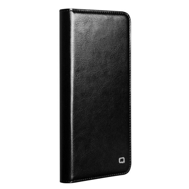 Qialino - Samsung Galaxy S26+ Ultra Genuine Leather Case - Genuine Series Bookcover - Black
