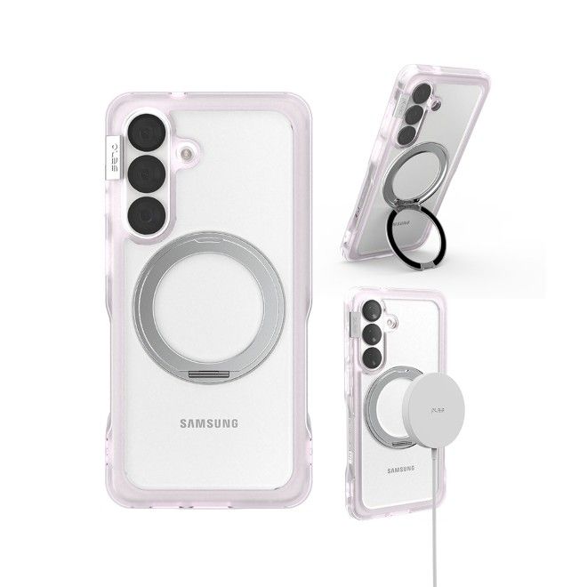 PLES - Samsung Galaxy S26 Ultra Hülle - Hardcase mit MagSafe - Made in Korea - Arche Glim Mag Stand Series - pink