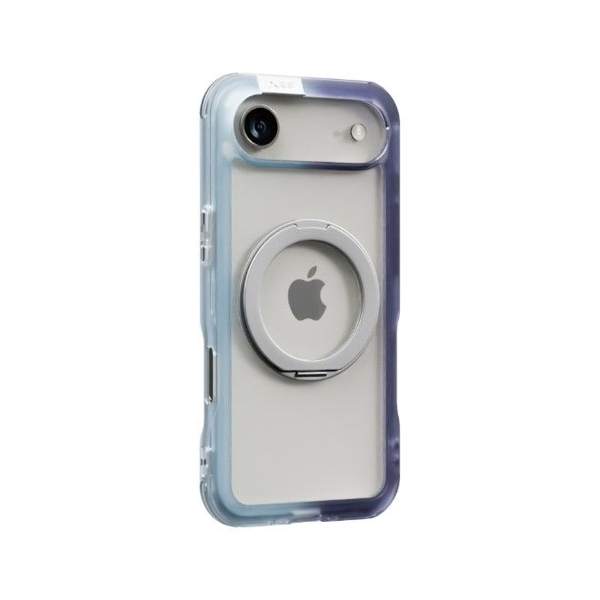 PLES - iPhone Air Hülle - Hardcase mit MagSafe - Made in Korea - Arche TwoFace Mag Stand Series - hellblau/dunkelblau