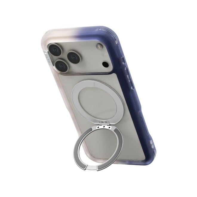 PLES - iPhone 17 Pro Max Hülle - Hardcase mit MagSafe - Made in Korea - Arche TwoFace Mag Stand Series - pink/blau