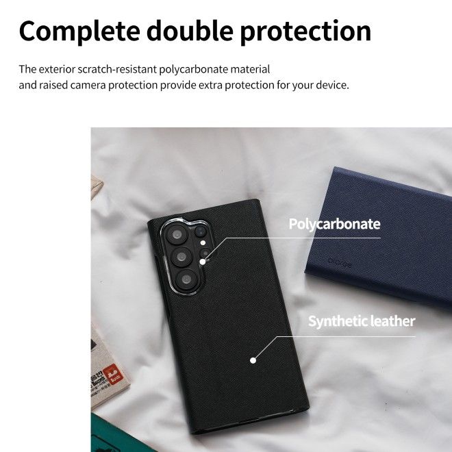 Araree - Coque Samsung Galaxy S26 Ultra - Étui avec fonction de support - Série Bonnet Diary - Fabriqué en Corée - Noir