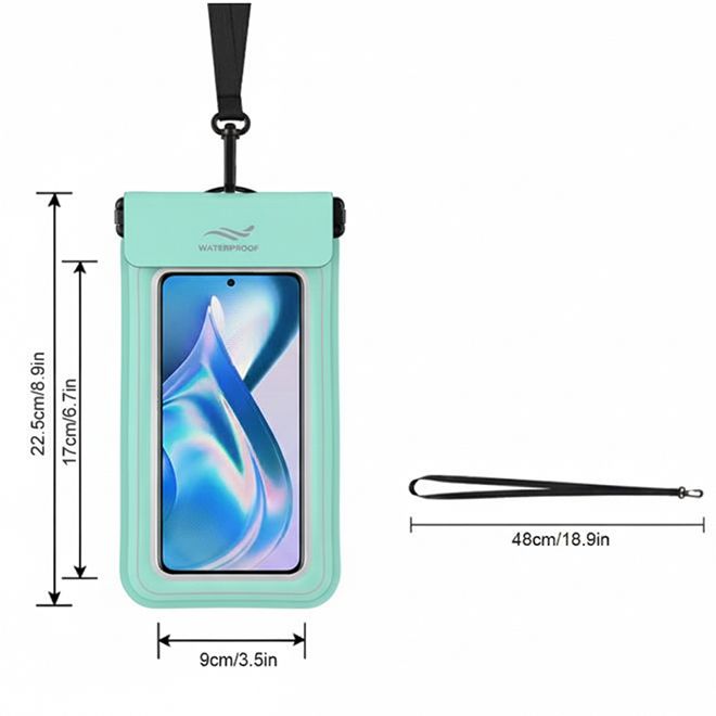 MU Sport – Brassard de sport 2 en 1 et sac bandoulière universel étanche pour smartphones jusqu'à 6,8 pouces – menthe