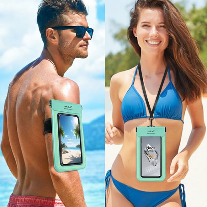 MU Sport – Brassard de sport 2 en 1 et sac bandoulière universel étanche pour smartphones jusqu'à 6,8 pouces – menthe