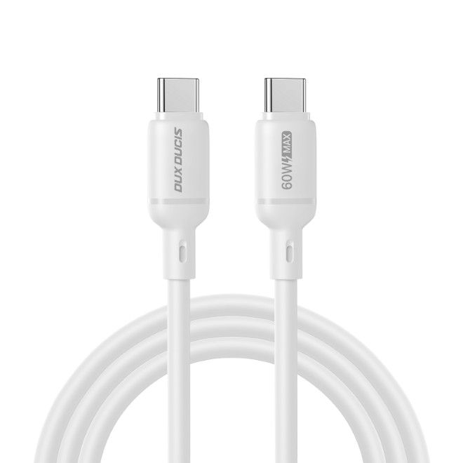 Dux Ducis - USB-C zu USB-C Lade- und Datenkabel (60W) - 1m - aus Silikon - Sili Series - weiss