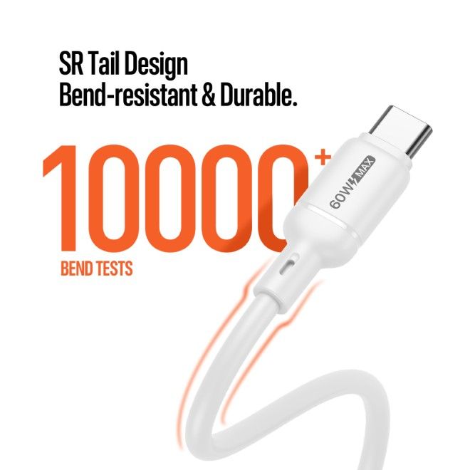 Dux Ducis - USB-C zu USB-C Lade- und Datenkabel (60W) - 1m - aus Silikon - Sili Series - weiss