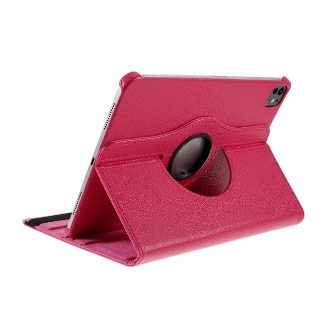 iPad Pro 13 (2025/2024) Hülle - 360° rotierbares Case aus Leder - rosa