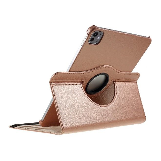 iPad Pro 13 (2025/2024) Hülle - 360° rotierbares Case aus Leder - rosegold