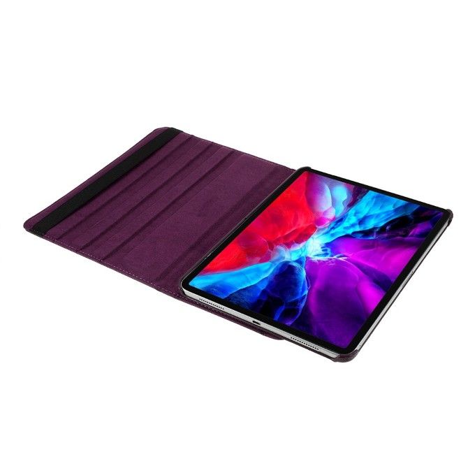 iPad Pro 13 (2025/2024) Hülle - 360° rotierbares Case aus Leder - purpur