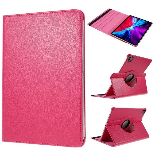 iPad Pro 11 (2025/2024) Hülle - 360° rotierbares Case aus Leder - rosa
