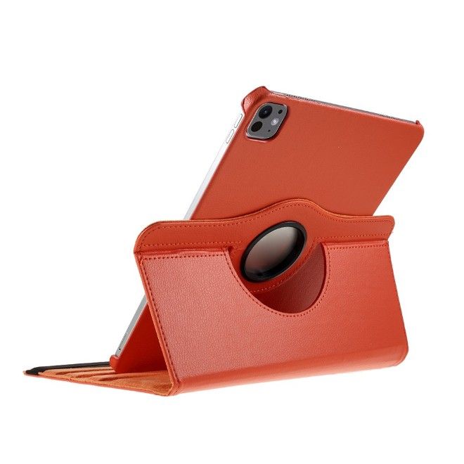 iPad Pro 11 (2025/2024) Hülle - 360° rotierbares Case aus Leder - orange