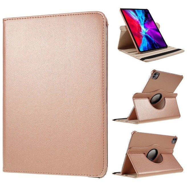 iPad Pro 11 (2025/2024) Hülle - 360° rotierbares Case aus Leder - rosegold