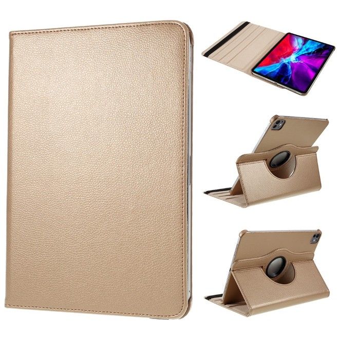 iPad Pro 11 (2025/2024) Hülle - 360° rotierbares Case aus Leder - gold
