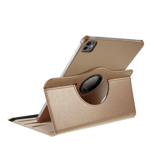 iPad Pro 11 (2025/2024) Hülle - 360° rotierbares Case aus Leder - gold