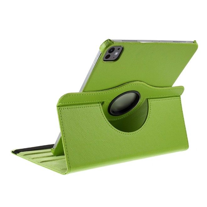iPad Pro 11 (2025/2024) Hülle - 360° rotierbares Case aus Leder - grün